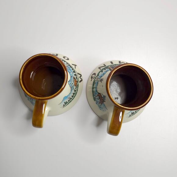 Vintage Wyoming No Spill Ceramic Travel Mug Wide & No Slip Base Souvenir - Picture 5 of 10